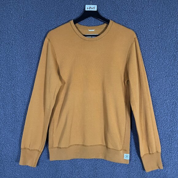 Reigning Champ Pima Cotton Crewneck Sweatshirt - Men's Size S - Mustard Yellow - Picture 1 of 8